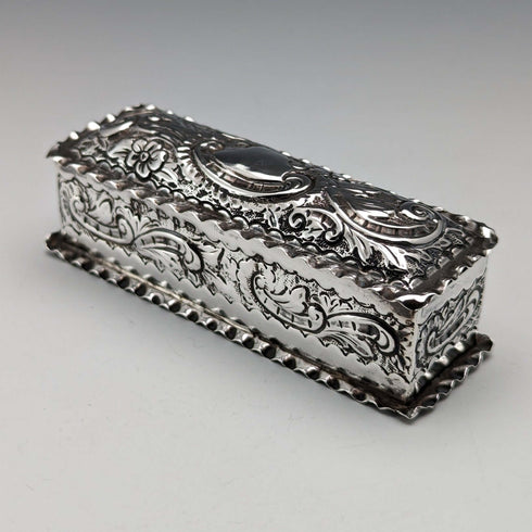 1893 British Antique Sterling Silver Pin Box 51g Thomas Hayes
